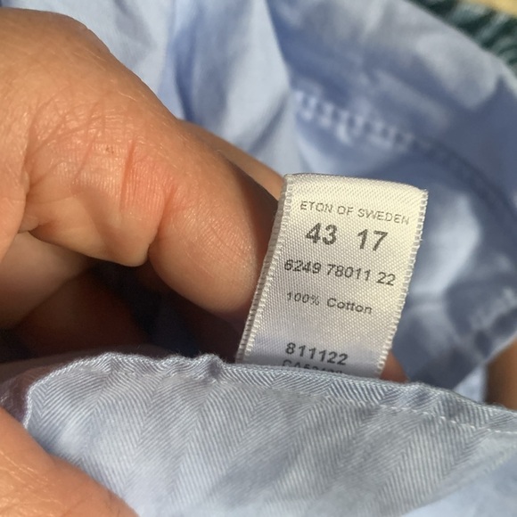 Eton Classic solid Blue Dress Shirt size 17 / 43‎ elegant office career - Picture 3 of 9